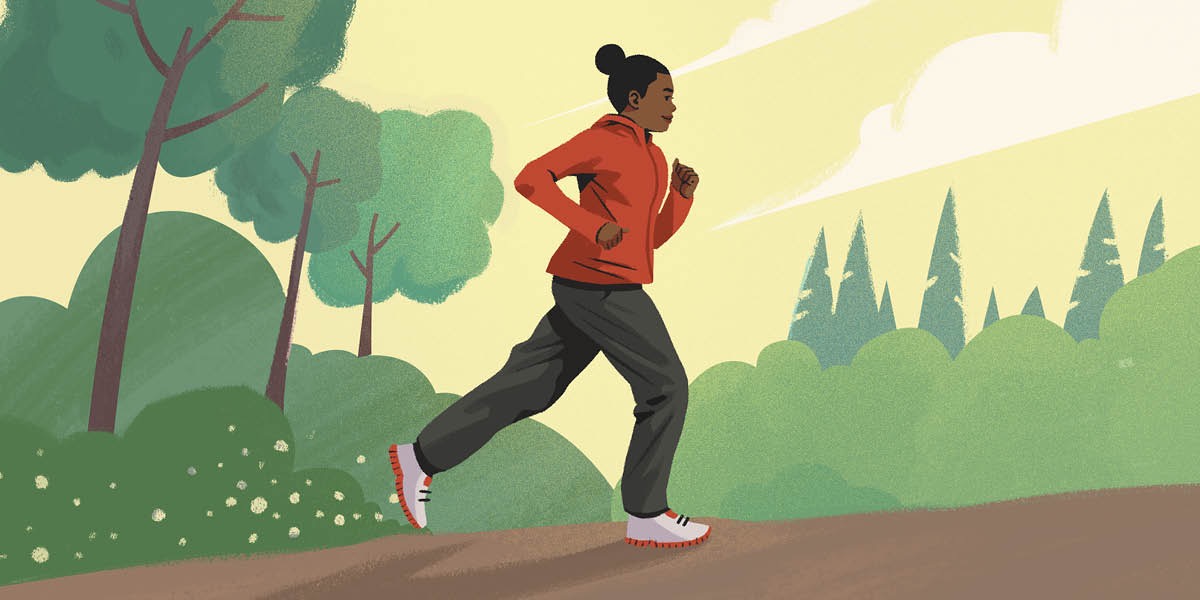Une jeune femme fait du jogging
