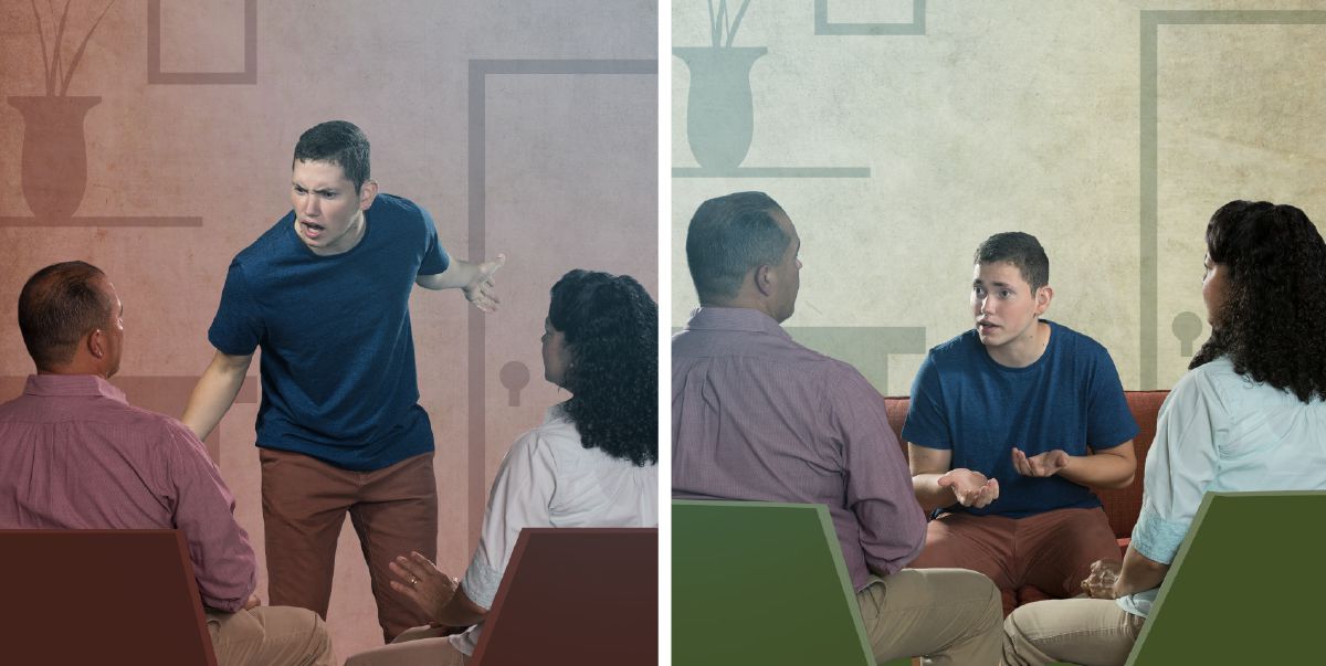Un adolescent parle durement à ses parents ; un adolescent parle respectueusement à ses parents