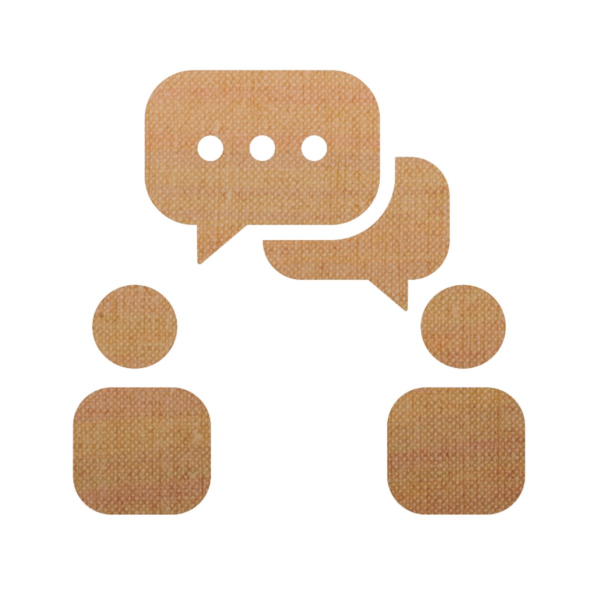 Une icône représentant deux personnes ayant une conversation.