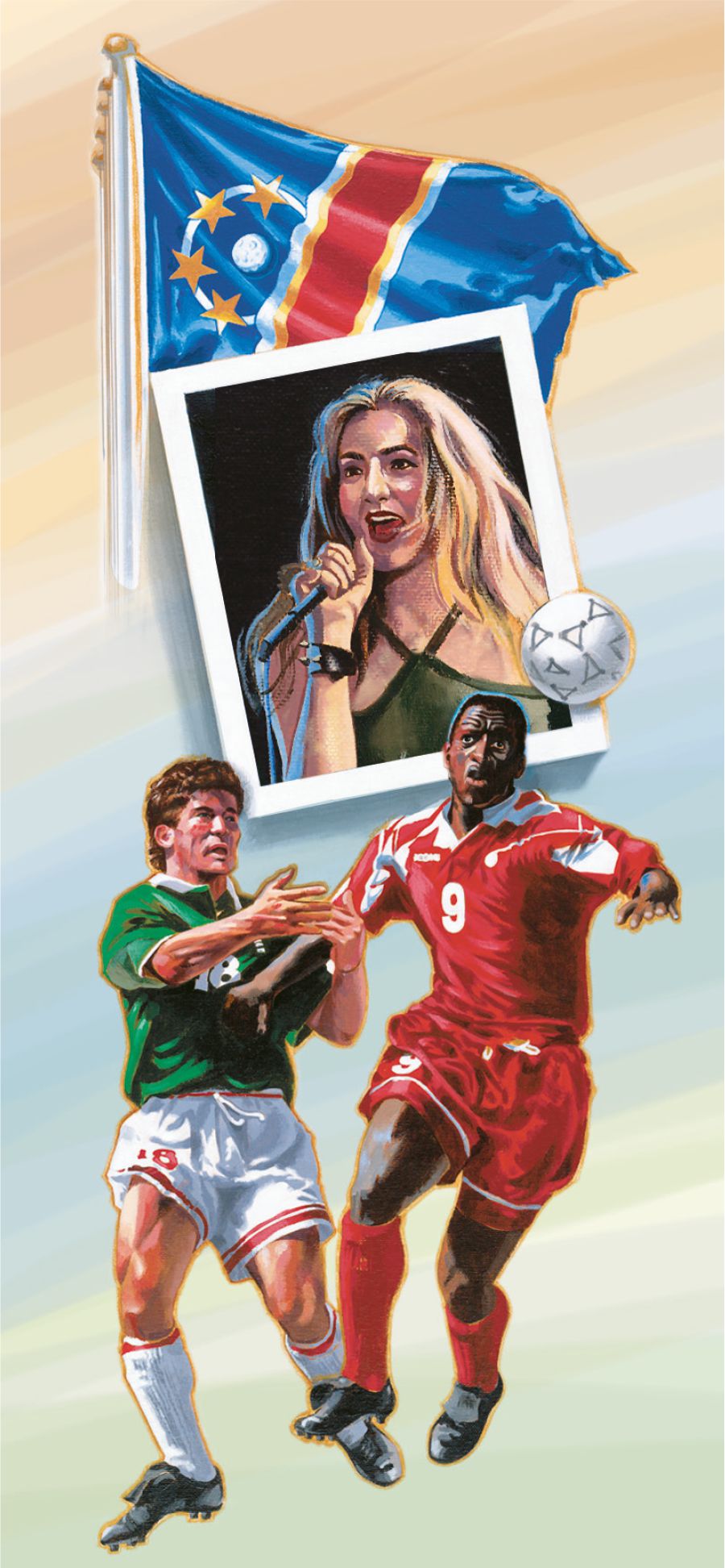 Un drapeau, un chanteur et des stars du sport sont des idoles modernes