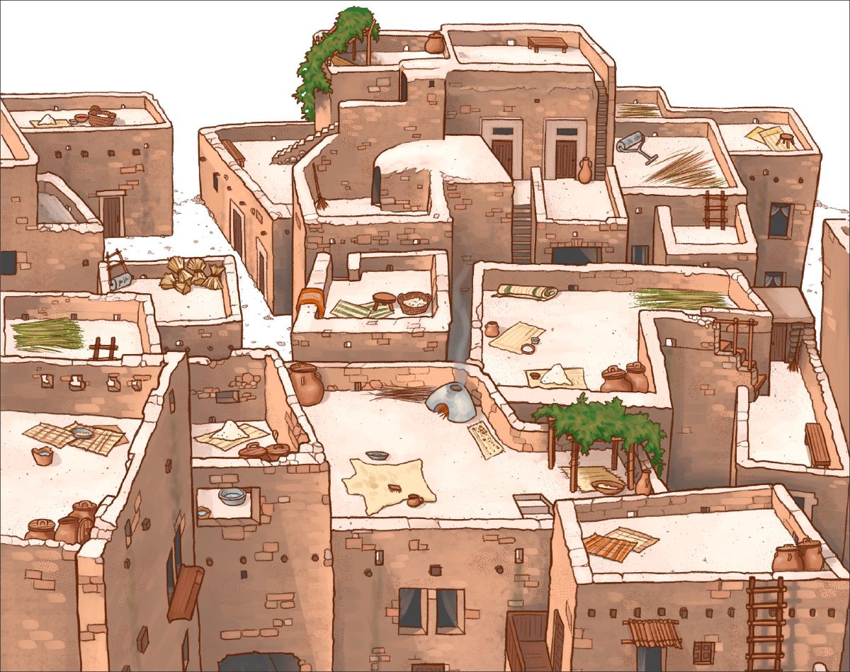Maisons à toit plat typiques