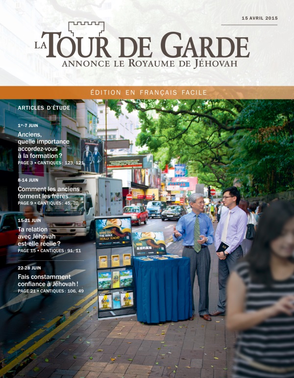 Première page de La Tour de Garde en français facile du 15 avril 2015
