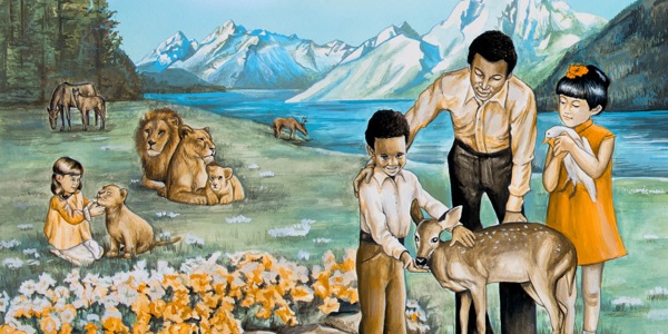 Ihmiset nauttivat eläimistä paratiisimaassa