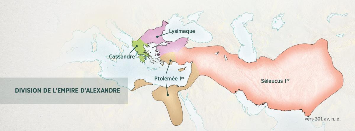L’Empire grec divisé entre les quatre généraux d’Alexandre