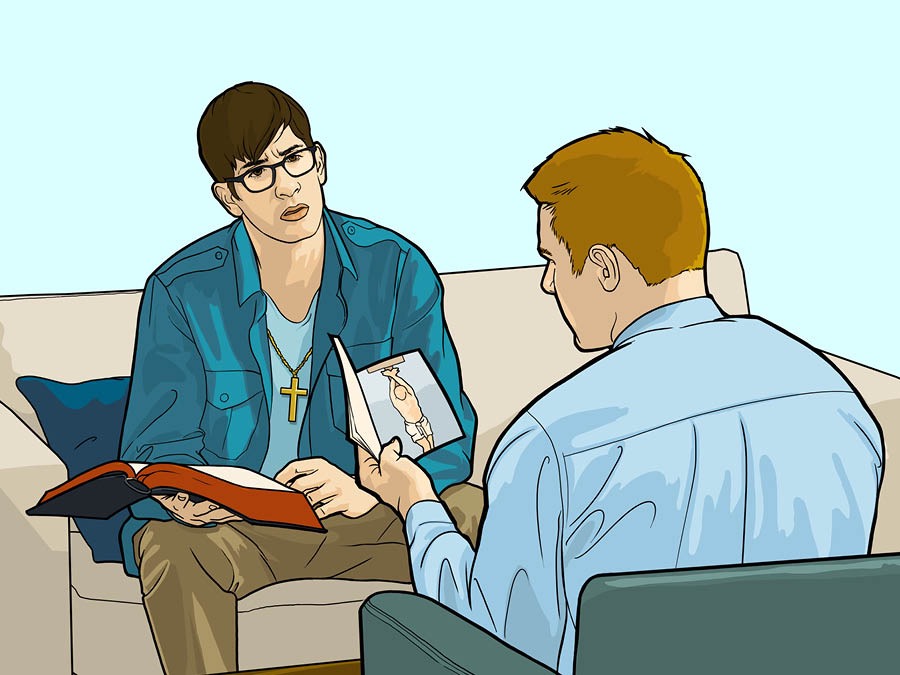 Un frère donne un cours biblique à un homme