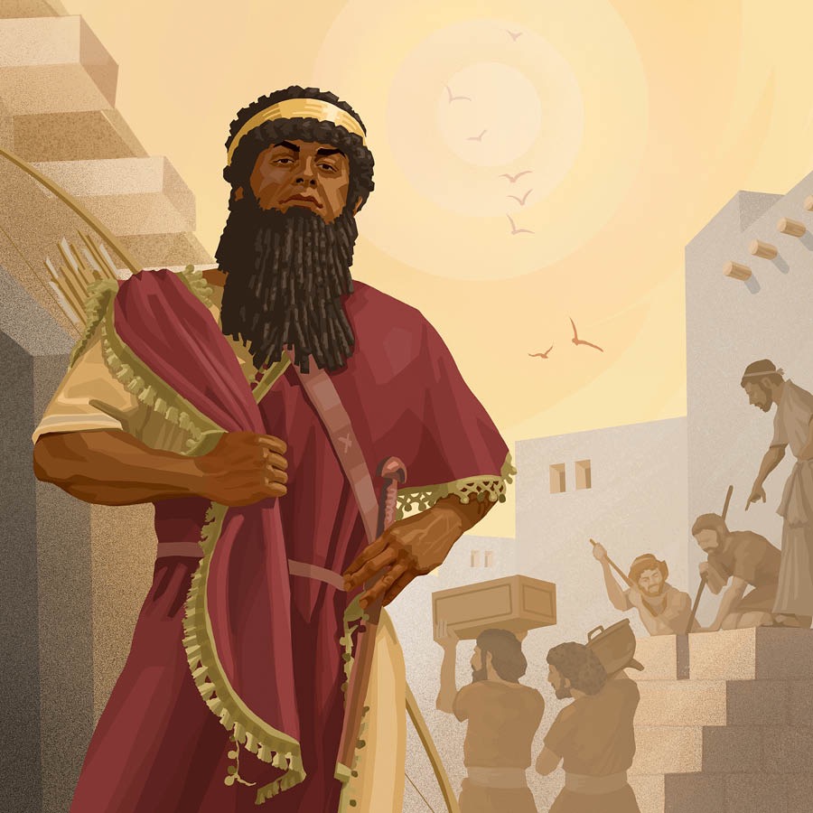 Nimrod efu kɔntɔŋŋ kɛdamɔ shi. Mɛi miima tsu yɛ esɛɛgbɛ.