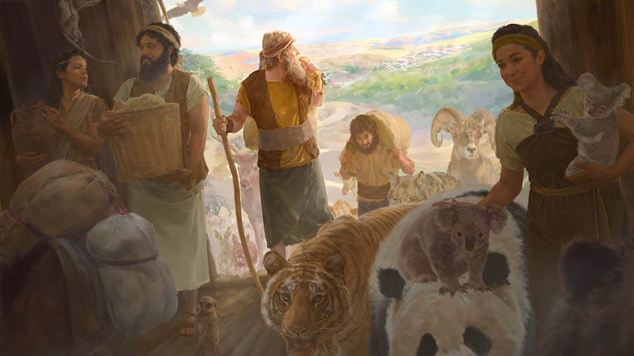 Noé na azo ti sewa ti lo alï na yâ ti arche, ala mû anyama nde nde nga na akobe ala lï na ni.