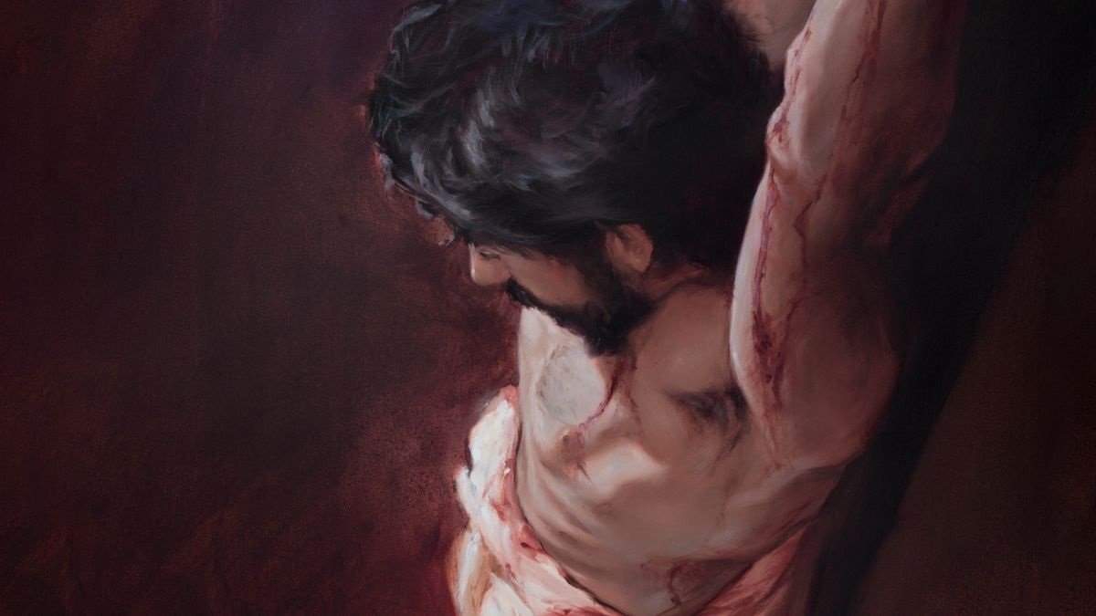 Jesús en el madero de tormento.