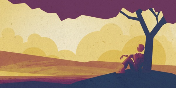 એક માણસ મનન કરી રહ્યો છે