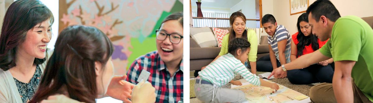 એકલવાયી માતા પોતાના બાળકો સાથે કુટુંબ તરીકેની ભક્તિનો આનંદ માણે છે; કુટુંબ તરીકેની ભક્તિ વખતે એક કુટુંબ બાઇબલ નકશાનો ઉપયોગ કરે છે