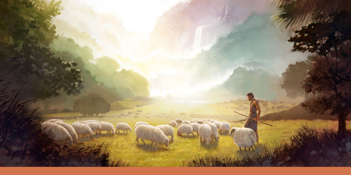 હાબેલ ઘેટાંના ટોળાની સંભાળ રાખે છે.