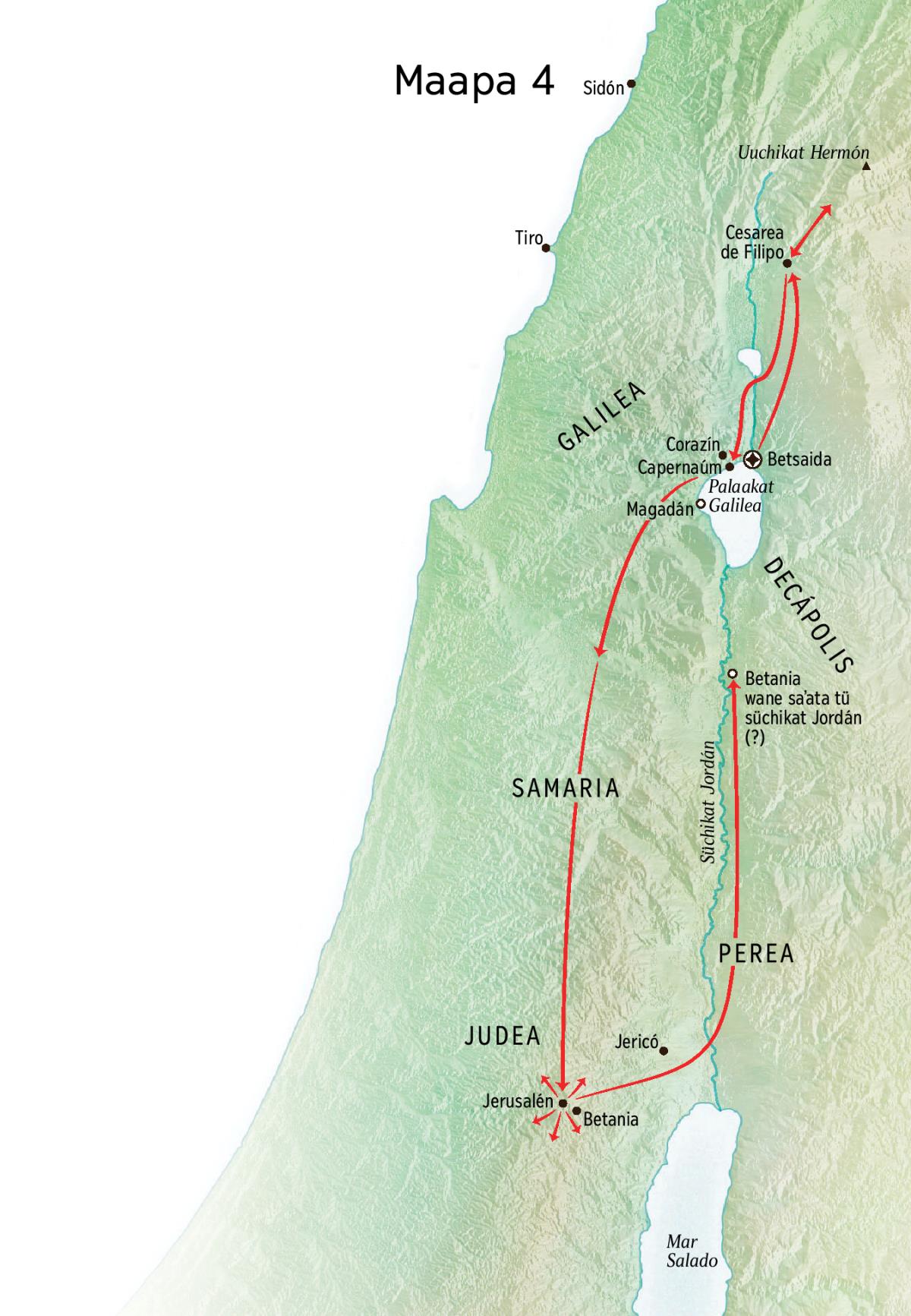 Maapa eepünaajachire nüküjain pütchi Jesús chaa Judea otta Galilea
