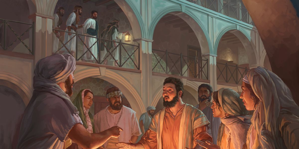 Pedro onega Jesúspe pe súmo saserdóte Caifás rógape