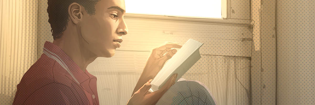 Peteĩ mitãrusu olee hína la Biblia.