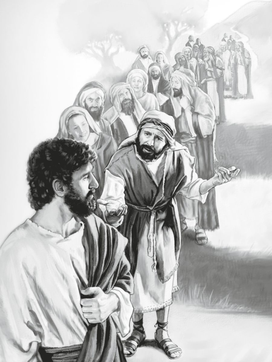 Peteĩ kuimbaʼe oñeʼẽ Jesúspe ha umi hénte ojapysaka hína hesekuéra