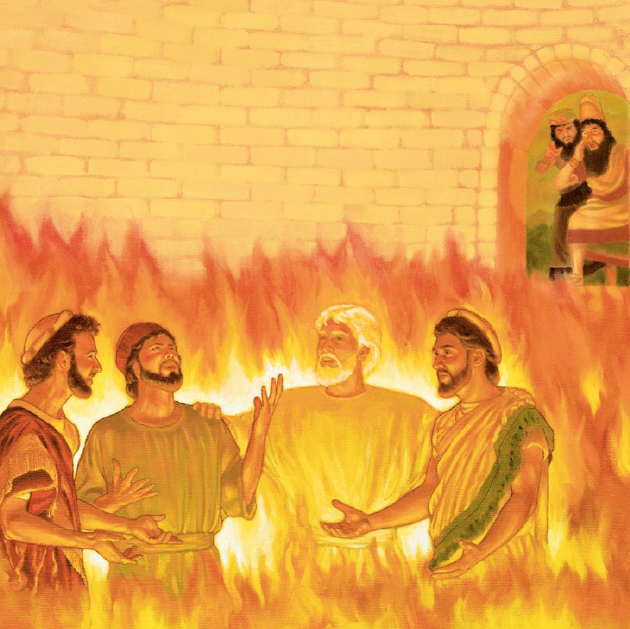 Jehová ánhel oprotehe Sadrac, Mesac ha Abednégope