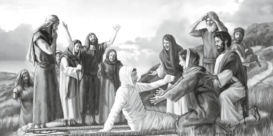 Jesús omoingove jey peteĩ viúda Naingua membykuimbaʼépe ha umi hénte ovyʼaiterei