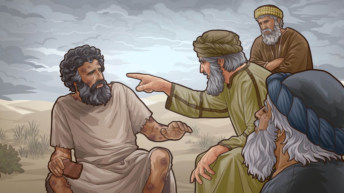 Job henyhẽ kuru vaígui ha Elifaz katu oakusa chupe. Umi mokõi iñamígo guaʼu omaña hína hesekuéra.