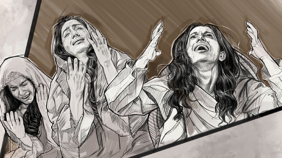 Umi kuña hasẽ hína pe dios Tamuz rehe.
