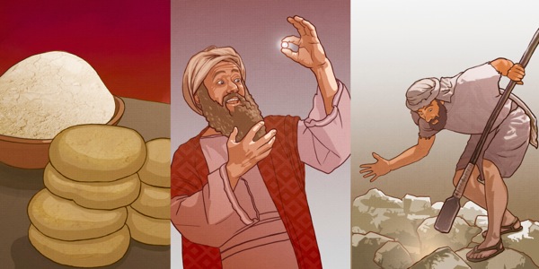 Pe ehémplo Jesús omoĩ vaʼekue ha oñeʼẽva mostása raʼỹire, levadúra, komersiánte ha pláta yvyguýre