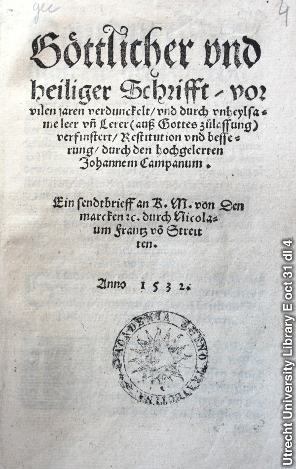 Lívro Restitution oguenohẽ vaʼekue Johannes Campanus áño 1532-pe