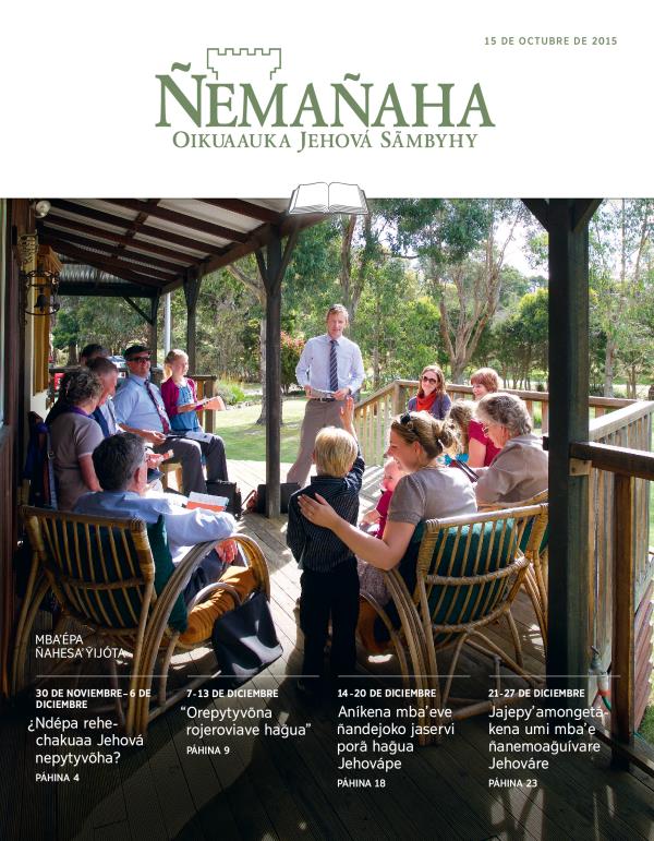 Ñemañaha ojestudiáva ape, 15 de octubre de 2015