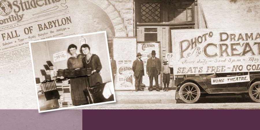Pe primera gérra mundiál aja, umi Estudiánte de la Biblia oipuru puvlikasión bíblica ha pe “Foto-Drama de la Creación” opredika hag̃ua