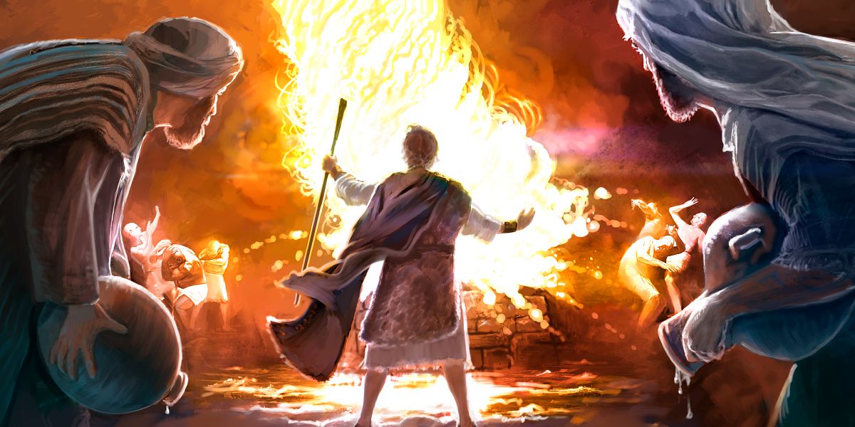 Jehová ombou tata yvágagui ha ohapypaite Elías ofrénda