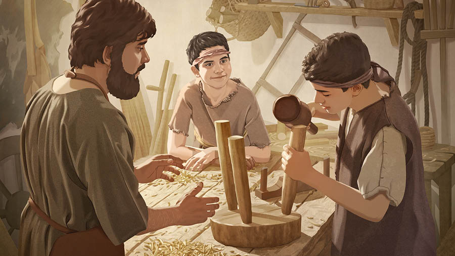 Santiago imitãrõ guare ohecha mbaʼéichapa José omboʼe Jesúspe ombaʼapo hag̃ua karpinteríape.