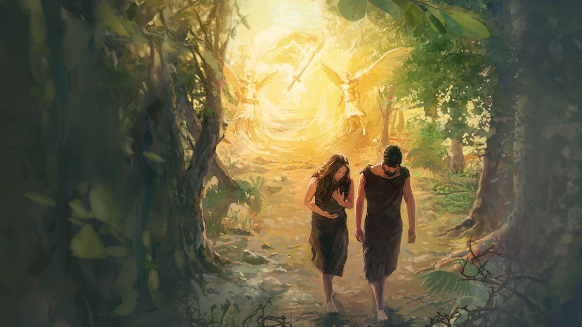 Adán ha Eva osẽ pe hardín de Edéngui ha otĩ hikuái, omonde hikuái ao ojejapóva animál pirekuégui.