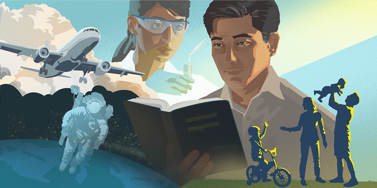 Peteĩ astronáuta, peteĩ avión, peteĩ sientífiko, peteĩ família ha peteĩ karai oleéva la Biblia
