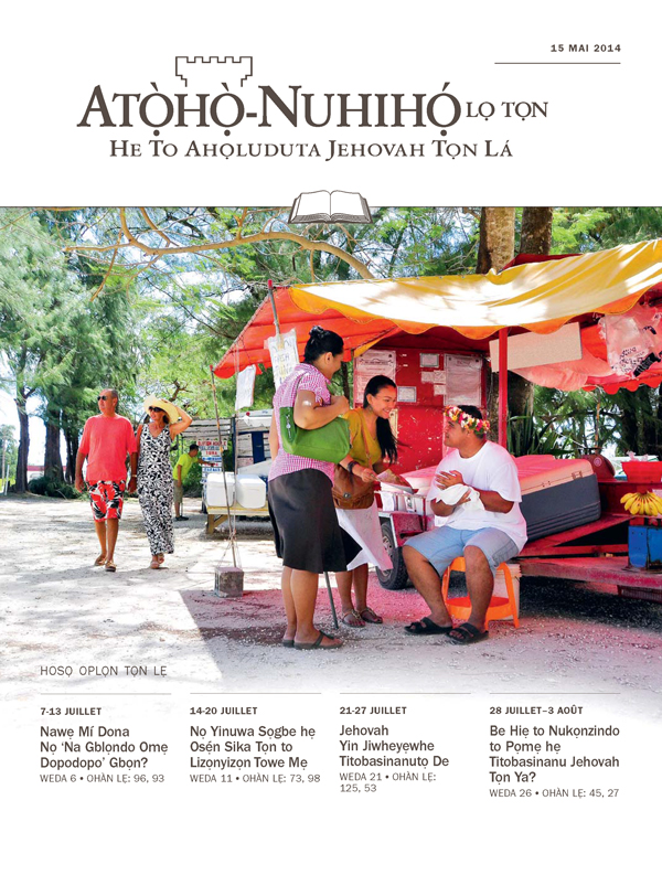 Wepa Atọ̀họ̀-Nuhihọ́ lọ Tọn Zinjẹgbonu Oplọn Tọn, 15 Mai 2014