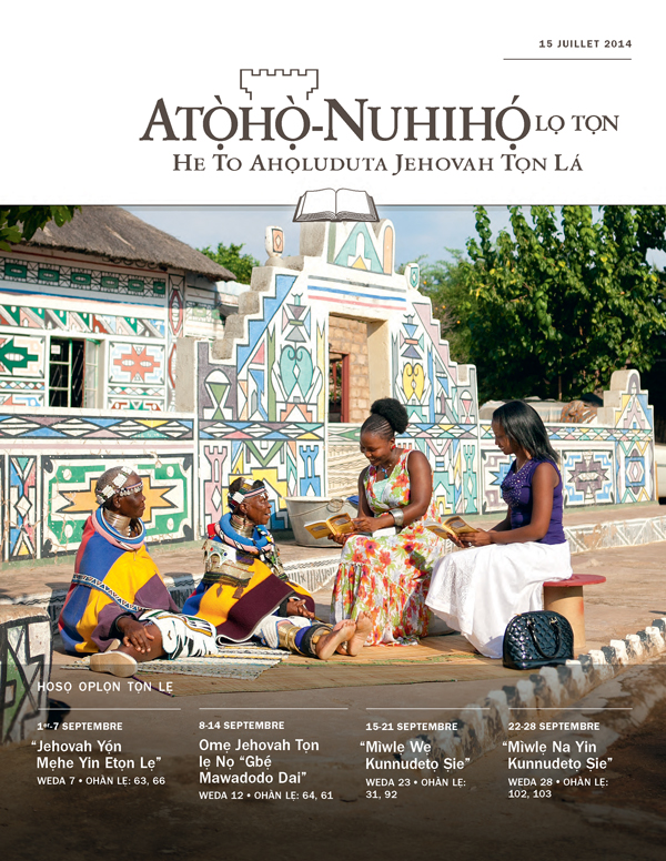 Wepa Atọ̀họ̀-Nuhihọ́ lọ Tọn Zinjẹgbonu Oplọn Tọn, 15 Juillet 2014