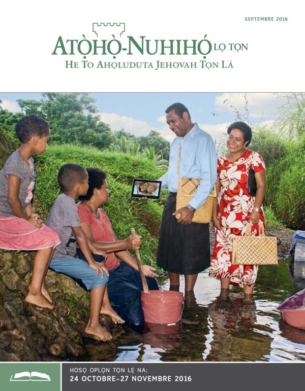 Atọ̀họ̀-Nuhihọ́ lọ Tọn—Zinjẹgbonu Oplọn Tọn, septembre 2016
