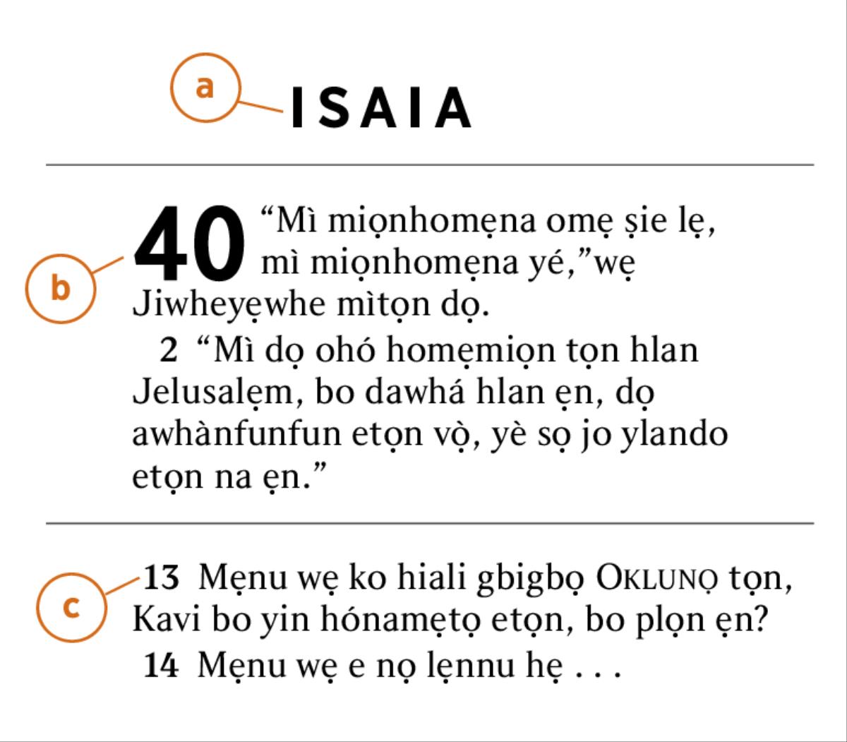 Apajlẹ wefọ Biblu tọn de tọn nado do lehe yè sọgan yọ́n a) owe Biblu tọn, b) weta lọ, podọ c) wefọ lọ do hia