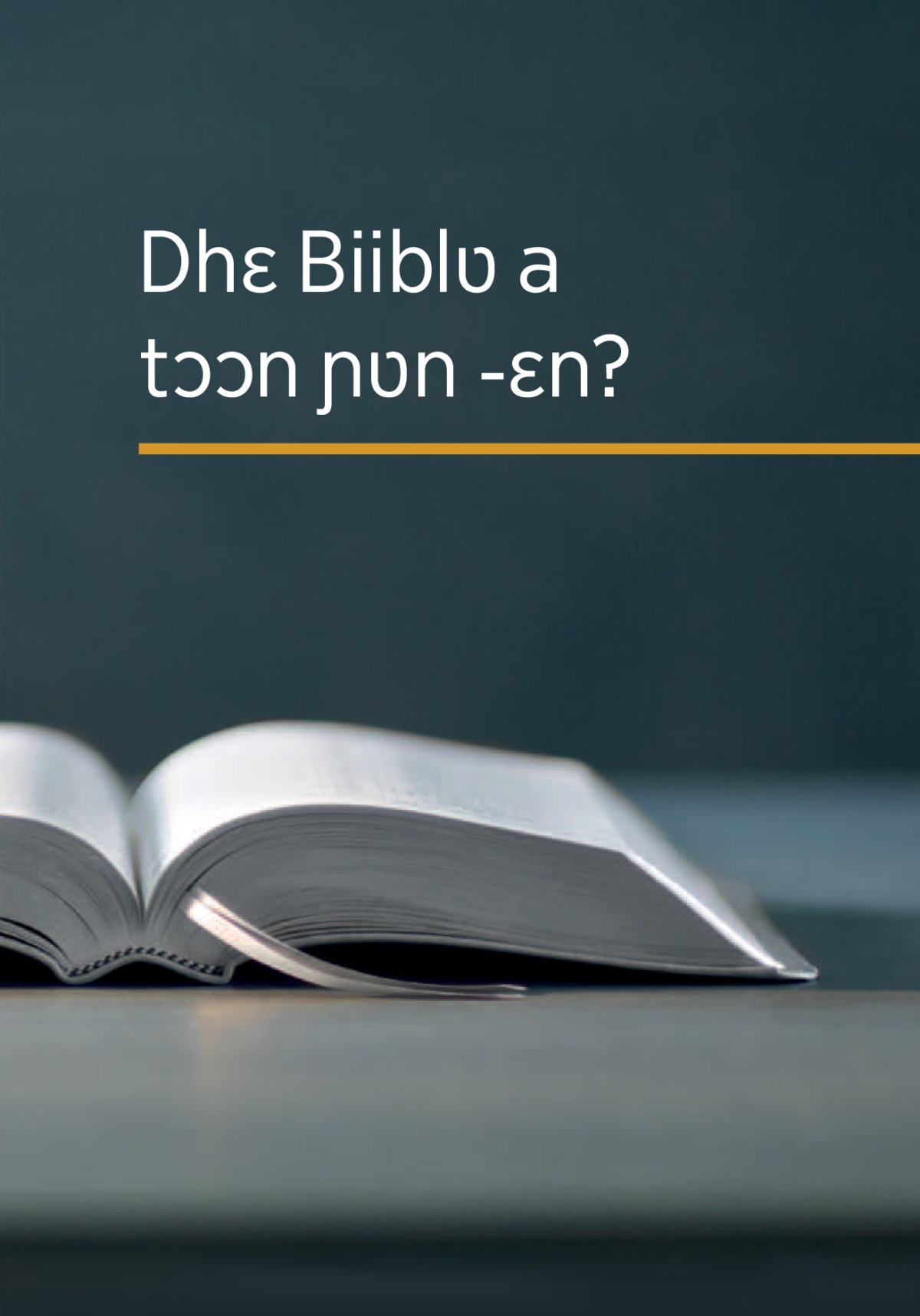 ˈSɛɛ ‘Dhɛ Biiblʋ a tɔɔn ɲʋn -ɛn?’