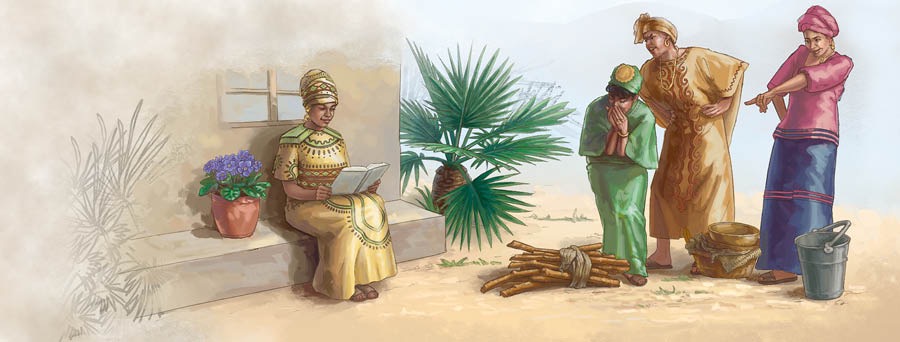 Wasu mata suna dariyar wata mata don tana karanta mujalla game da Allah