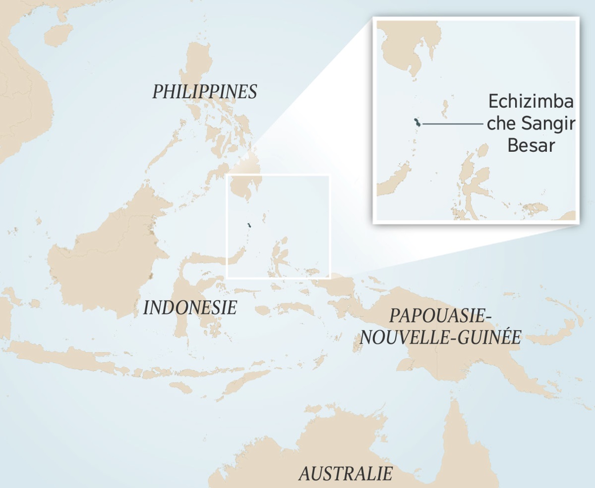 Akarte ke Indonesie n’ebihugo biyizungulukire. Efoto eyerekene echizimba chigeke che Sangir Besar.