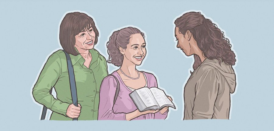 Una joven cristiana predica con la Biblia