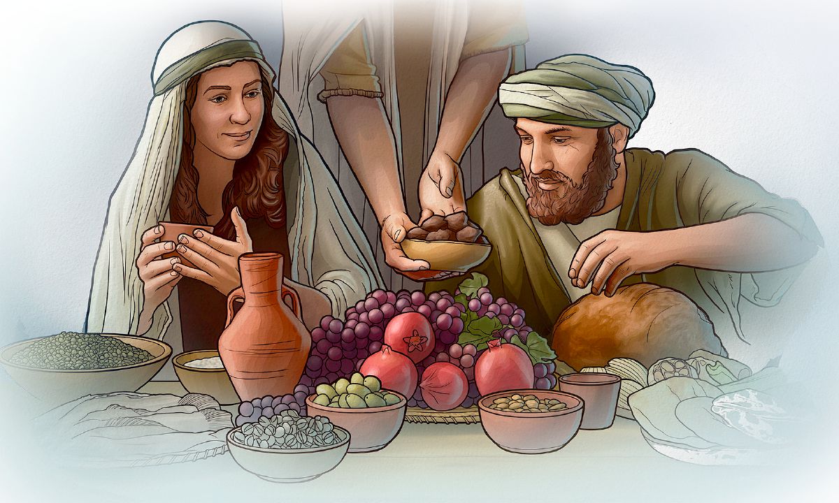 אנשים בתקופת המקרא אוכלים ארוחה ביחד