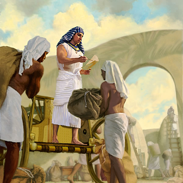 יוסף ממלא את התפקיד הניהולי שהטיל עליו פרעה מלך מצרים