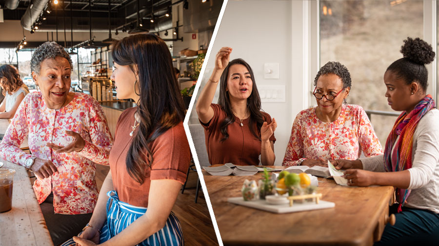 סדרת תמונות:‏ 1.‏ האחות שהופיעה במאמר הקודם מנהלת שיעור מקרא עם תלמידתה.‏ היא עושה תנועות גדולות בידיה והמקרא שלה מונח הפוך על השולחן.‏ אחות מבוגרת יותר יושבת איתן,‏ וגם היא וגם התלמידה נראות מבולבלות.‏ 2.‏ מאוחר יותר,‏ בבית קפה,‏ האחות מקשיבה בשעה שהמורה המנוסה מייעצת לה כיצד היא תוכל לשפר את הוראתה.‏