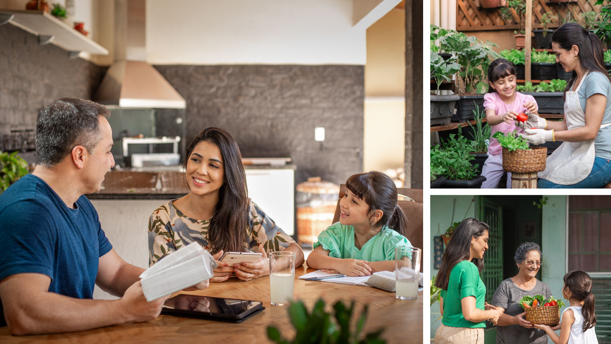 סדרת תמונות:‏ שלוש דרכים שבהן אחיות יכולות לחקות את תכונותיה הטובות של רבקה.‏ התמונות האלה חוזרות על עצמן בהמשך הפרק.‏