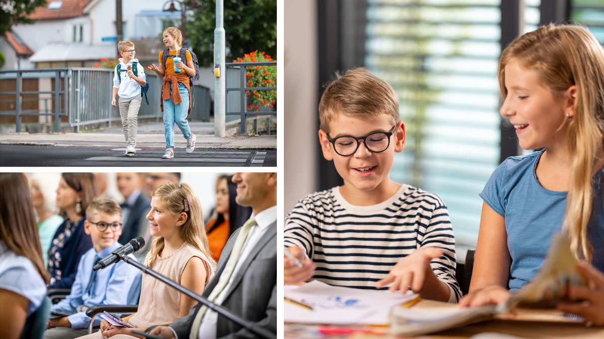 סדרת תמונות:‏ אח ואחות ביולוגיים לומדים לקחים מדוגמתה של מרים הצעירה.‏ התמונות האלה חוזרות על עצמן בהמשך הפרק.‏