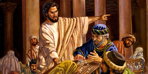 Ginapamaliskad ni Jesus ang mga lamesa sang mga manugbaylo-kuarta, kag gintabog sila sa templo
