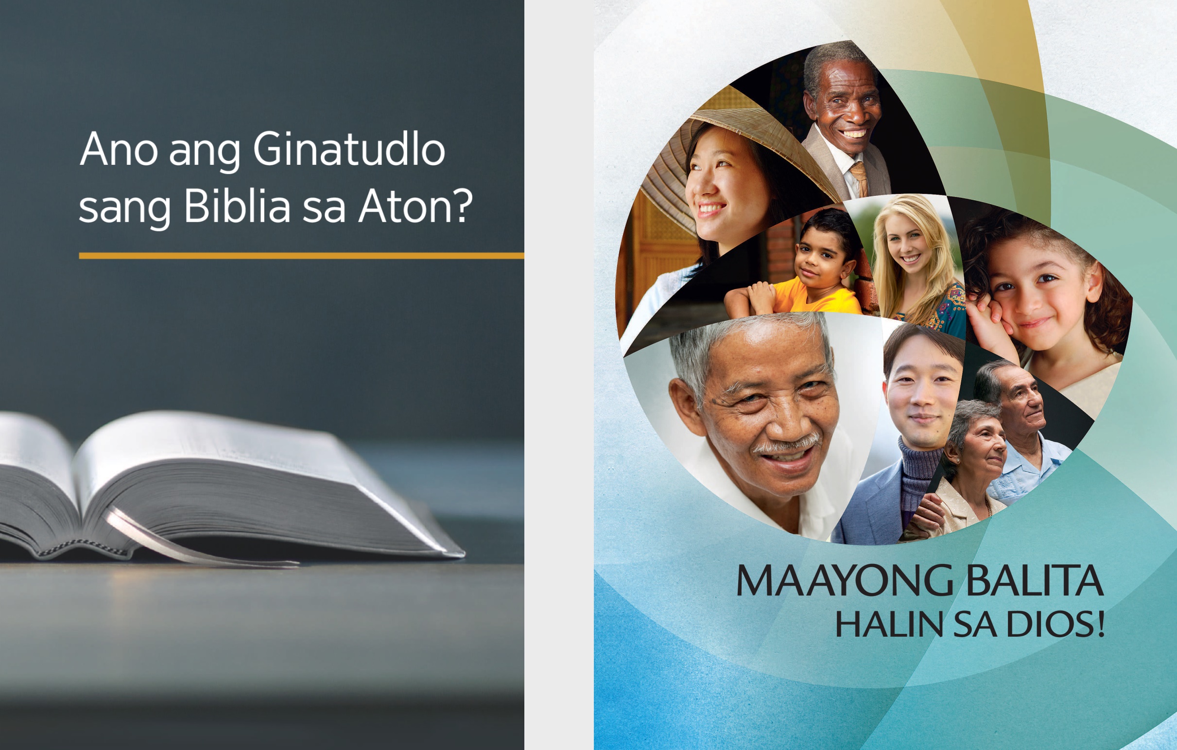 Ang libro nga ‘Ano ang Ginatudlo sang Biblia sa Aton?’ Ang brosyur nga ‘Maayong Balita Halin sa Dios!’
