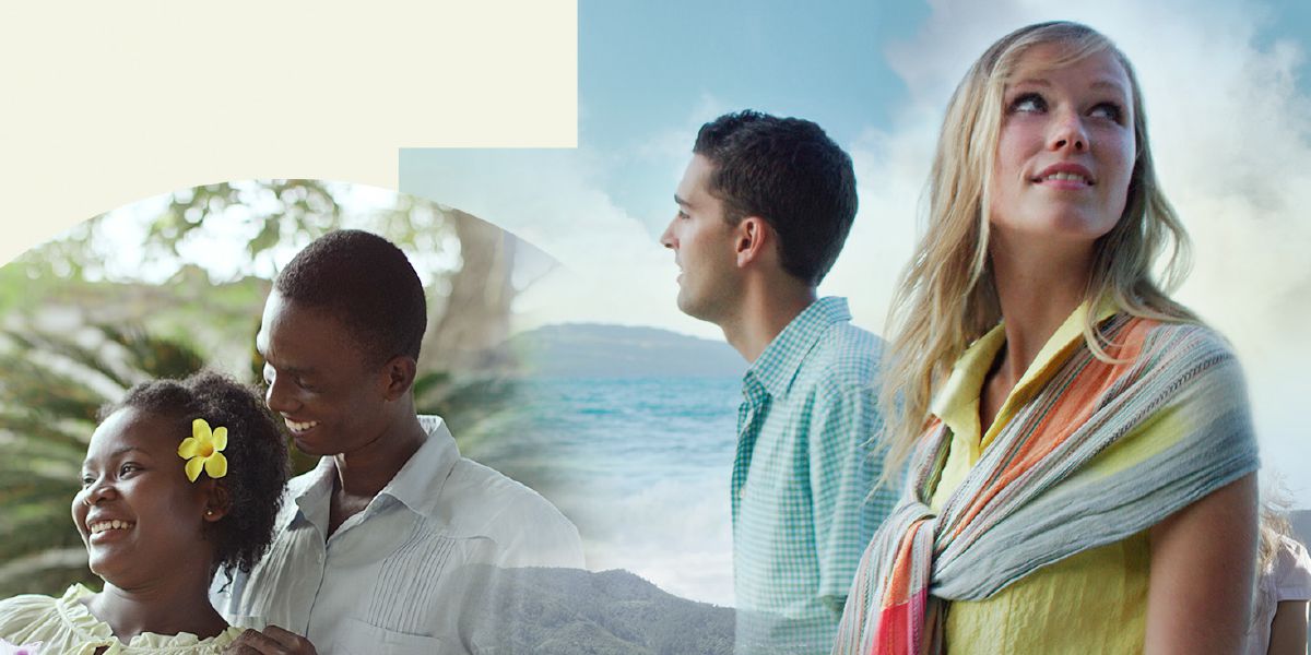 Malipayon nga mga tawo nga lainlain ang rasa sa Paraiso