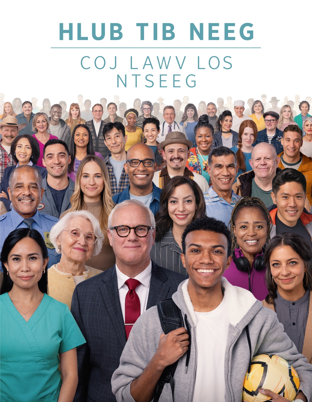 Poj niam, txiv neej, tus laus tus hluas, ntau haiv ntau xeem.