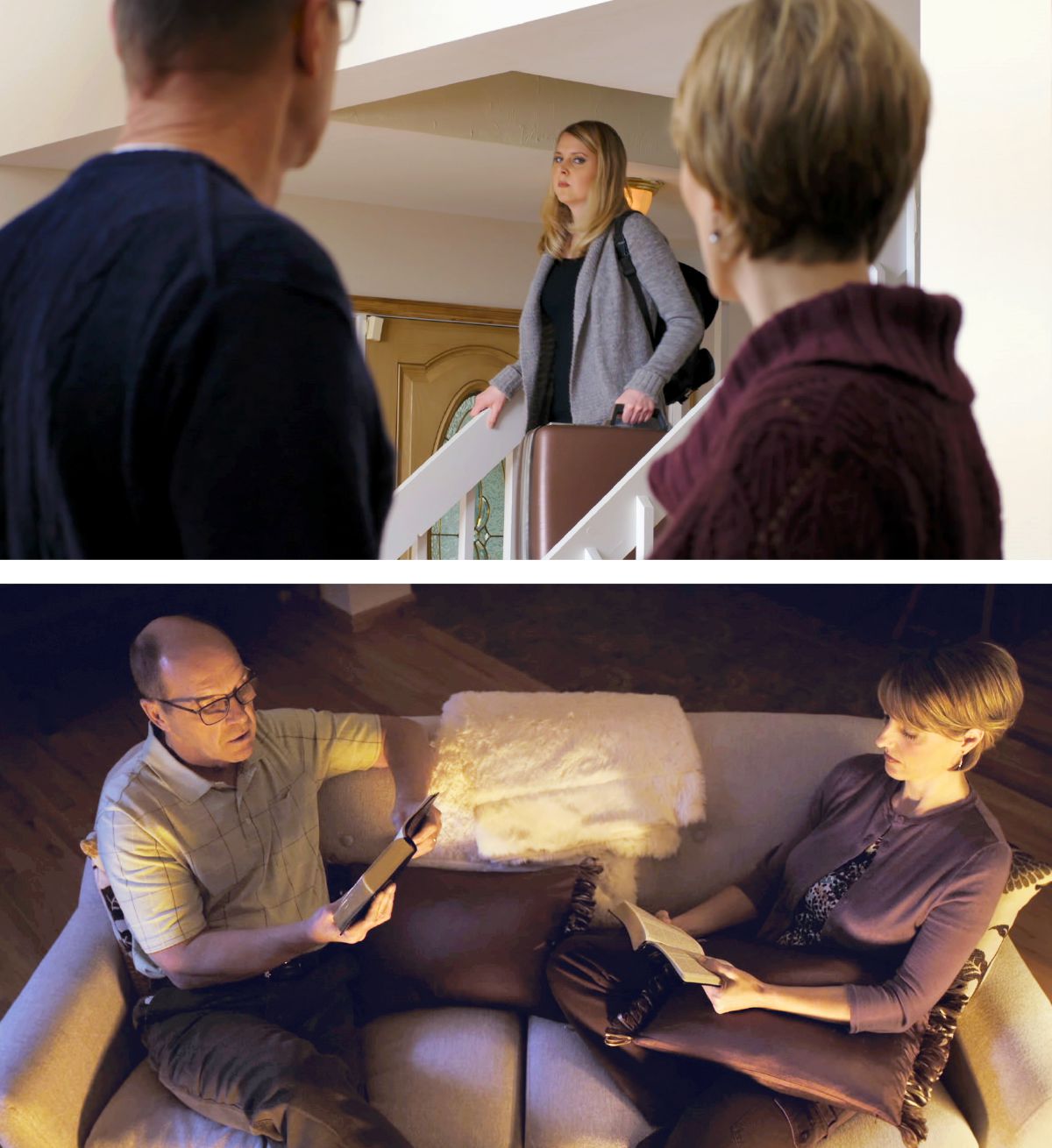 Sonja niam thiab txiv ntsia ntsoov nws thaum nws tawm tsev; Sonja niam thiab txiv nyeem phau Vajlugkub ua ke