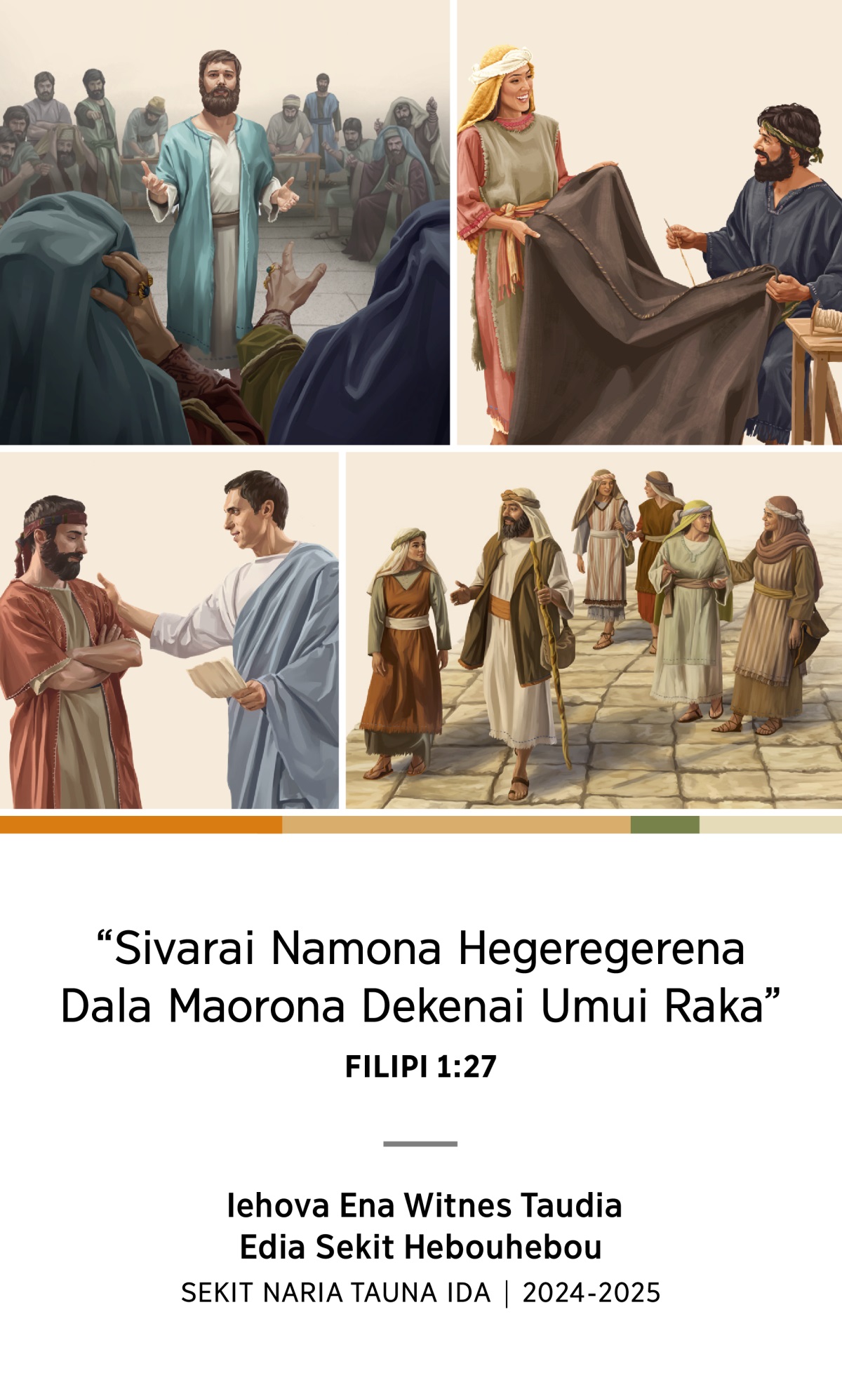 Laulau: 1. Stefano be Sanhedrin vairanai ena abidadama ia gwauraia hedinarai. 2. Akwila bona Prisikila be palai turia gaukara idia karaia. 3. Filipo, ena adavana, bona edia natudia kekeni foa be dala ai idia raka. 4. Tito be elda ta ida ia hereva.